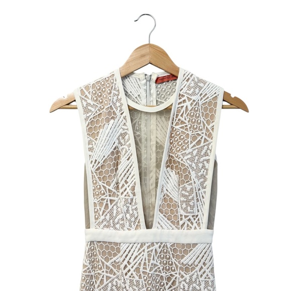 Manning Cartell Gallery Views Midi Dress Ivory White Nude Illusion, Size P (XS) - Picture 2 of 14